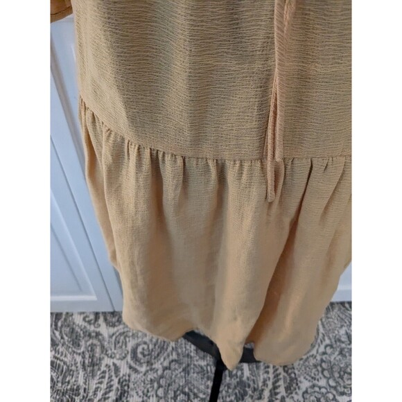 Zara Basic Dress Womens M Yellow Peasant Flowy Boho Boxy Fit Mini Cottagecore - Picture 10 of 16